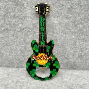 Hard Rock Cafe Dublin Guitar Bottle Opener Shamrocks St Patricks Day Collectible